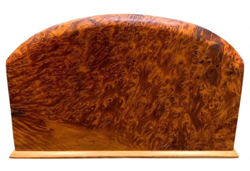 Vintage Moroccan Thuya Burl Wood Letter Rack Desk Organizer Drawer Morocco